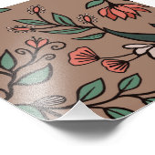 Whimsikäre Blume & Blätter Bouquet Fotodruck (Ecke)