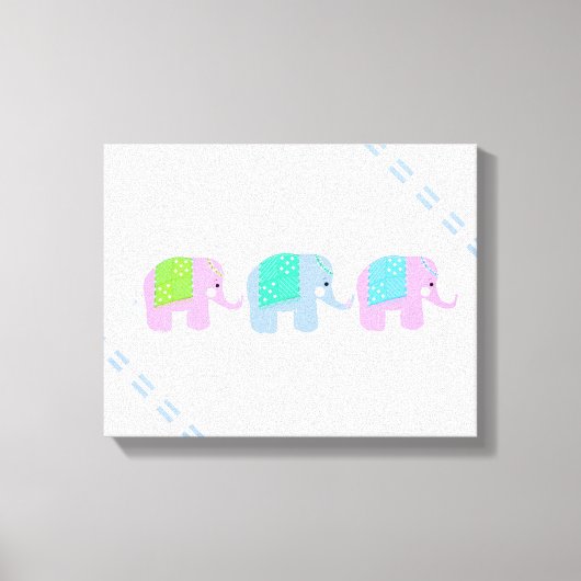 Whimsikäre indische Elefanten Leinwanddruck (Vorderseite)