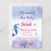 Whimsikäre Meerjungfrau Einladung (Vorderseite)