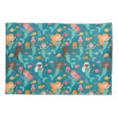 Whimsikäre Meerjungfrauen Aquamarin Kissenbezug (Rückseite)