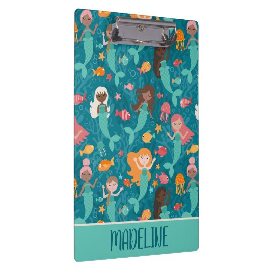 Whimsikäre Meerjungfrauen Aquamarin Klemmbrett (Rechts)