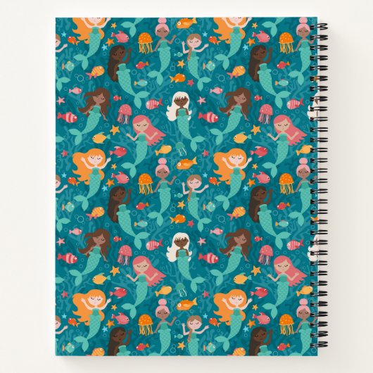 Whimsikäre Meerjungfrauen Aquamarin Notizblock (Rückseite)