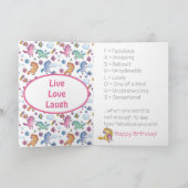 Whimsikäre Unicorns und helle Hübsche Blume Karte (Innenseite)