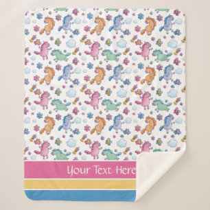 Whimsikäre Unicorns und helle Hübsche Blume Sherpadecke