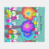 Whimsikäre Vögel der Sozialarbeiter Fleecedecke (Vorderseite (Horizontal))