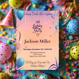 Whimsikballon Geburtstag Einladung mit Red Panda