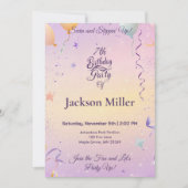 Whimsikballon Geburtstag mit spielerischer Otter Einladung (Vorderseite)