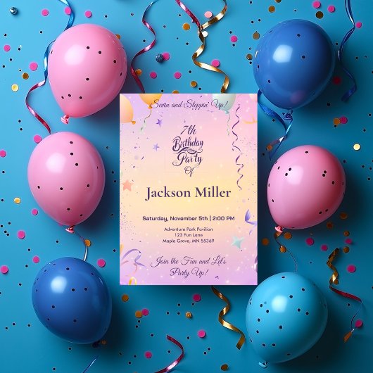 Whimsikballon Geburtstag mit spielerischer Otter Einladung