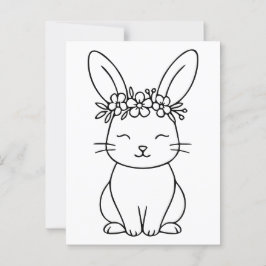 Whimsikerhase mit Blumenkronen Art Postkarte