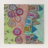 Whimsikerhäuser und Blume Puzzle (Horizontal)