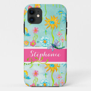 Whimsikfarbene Blume Dragonfly Butterfly Case-Mate iPhone Hülle