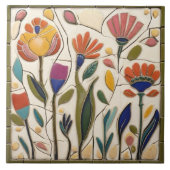 Whimsikfarbene Blume Fliese (Vorderseite)