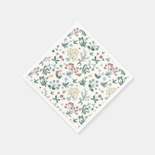 Whimsikfarbene Blume Hochzeit Serviette