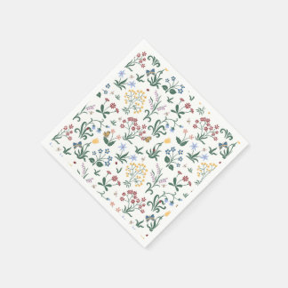 Whimsikfarbene Blume Hochzeit Serviette