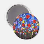 Whimsikfarbene Blume Magnet (Vorderseite/Rückseite)