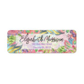 Whimsikfarbene Blume Rücksendeadresse (Vorne)