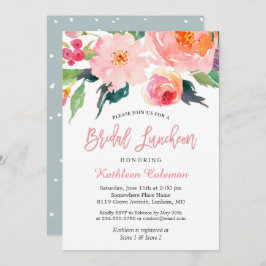 Whimsikfarbene Flora Moderne Bridal Luncheon Einladung