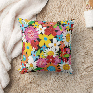 Whimsikfarbene Frühlingsblumen Garten Chic Niedlic Kissen