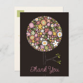 Whimsikfarbene Frühlingsblumen Pop Tree Birthda Ankündigungspostkarte (Vorne/Hinten)