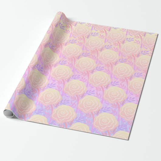 Whimsikfarbene Rose 2 Geschenkpapier (Ungerollt)