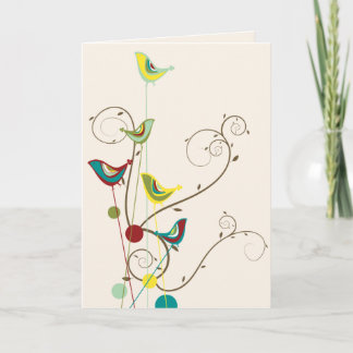 Whimsikfarbene Sommervögel und Wirbel Moderne Karte