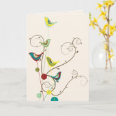 Whimsikfarbene Sommervögel und Wirbel Moderne Karte (Gelbe Blume)