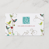 Whimsikfarbene Sommervögel und Wirbel Moderne Visitenkarte (Rückseite)