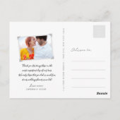 Whimsikfarbene Vögel und Wirbel Sommerhochzeit Postkarte (Rückseite)