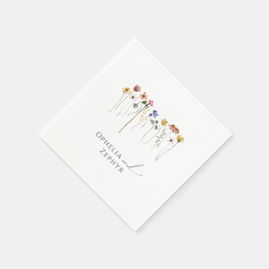 Whimsikfarbene Wildblume | Hochzeit von Napkins Serviette (Ecke)
