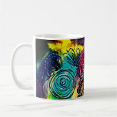 Whimsikfarbener Blumengarten Originelles Kunstwerk Kaffeetasse (Links)