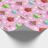Whimsikfarbener Cupcake Geschenkpapier (Ecke)