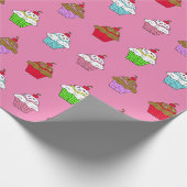Whimsikfarbener Cupcake Geschenkpapier (Ecke)