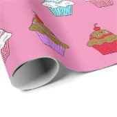 Whimsikfarbener Cupcake Geschenkpapier (Rolleneckpunkt)