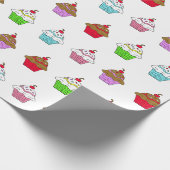 Whimsikfarbener Cupcake Geschenkpapier (Ecke)
