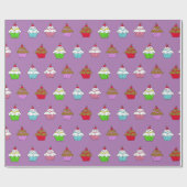Whimsikfarbener Cupcake Geschenkpapier (Flach)