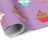 Whimsikfarbener Cupcake Geschenkpapier (Rolleneckpunkt)