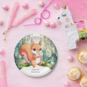 Whimsikfarbenes Eichhörnchen Geburtstag Pappteller (Party)
