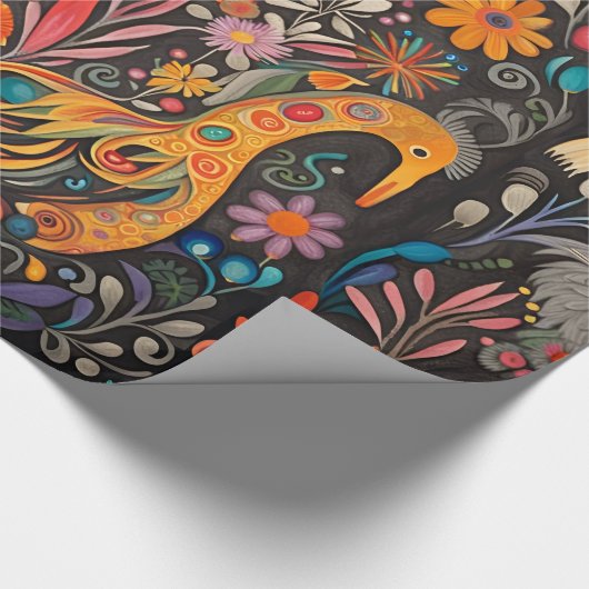 Whimsikfarbiges Otomi-Muster Geschenkpapier (Ecke)