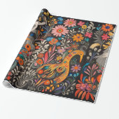 Whimsikfarbiges Otomi-Muster Geschenkpapier (Ungerollt)