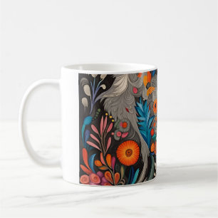 Whimsikfarbiges Otomi-Muster Kaffeetasse