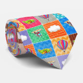 Whimsikflugzeug, Hubschrauber und Heißluftballon Krawatte (Gerollt)