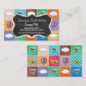 Whimsikflugzeug, Hubschrauber und Heißluftballon Visitenkarte (Vorne/Hinten)