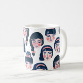 Whimsikfrauen: Cartoon Face Art Kaffeetasse (VorderseiteRechts)