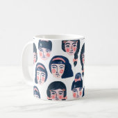 Whimsikfrauen: Cartoon Face Art Kaffeetasse (Vorderseite Links)