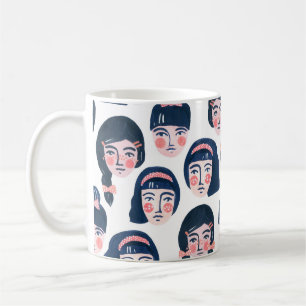 Whimsikfrauen: Cartoon Face Art Kaffeetasse