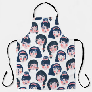 Whimsikfrauen: Cartoon Face Art Schürze