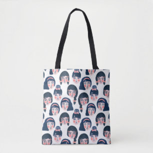 Whimsikfrauen: Cartoon Face Art Tasche