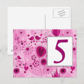 Whimsikgarten in rosa Tischnummer Postkarte (Vorne/Hinten)