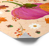 Whimsikins Herbstlaubs Wasserfarbe Kunst Poster (Ecke)