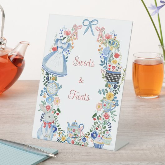 Whimsikische Alice im Wunderland Süße Leckerei Zei Sockelschild (In Situ)